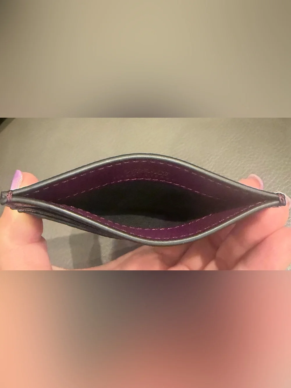 VERSACE DEEP PURPLE‎ LEATHER GOLD MEDUSA CARD CASE HOLDER